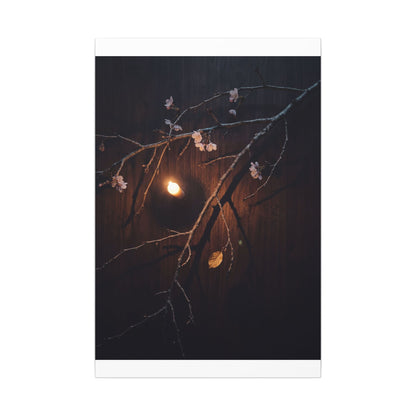 Datsuzoku Cherry Blossom Canvas Art - Dark Japandi Moody Minimal