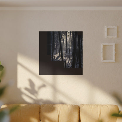 Bamboo Grove Canvas Art | Winter Dark Japandi Moody Minimal Art