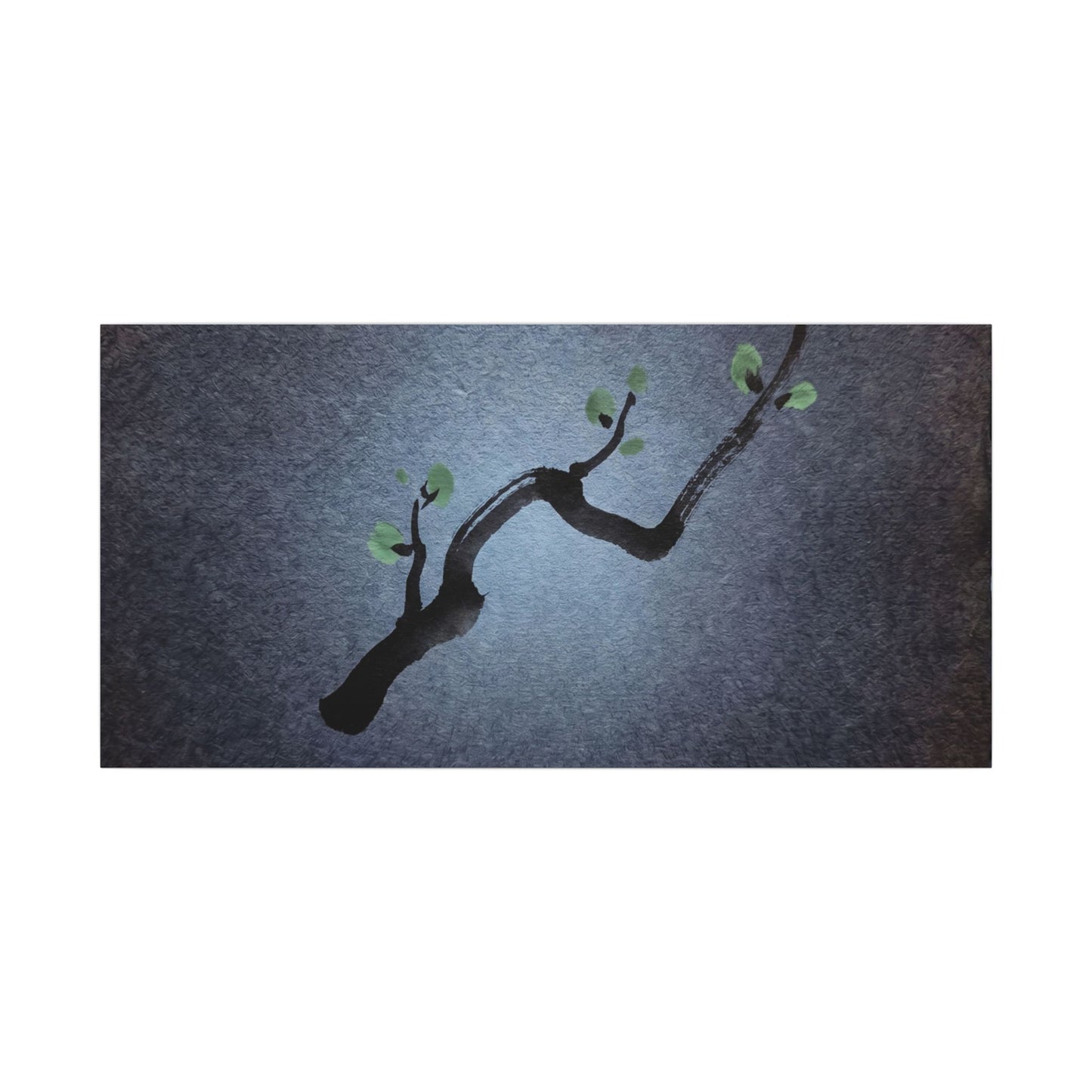 Ink Brushstroke Canvas Art | Spring Dark Japandi Moody Minimal Art