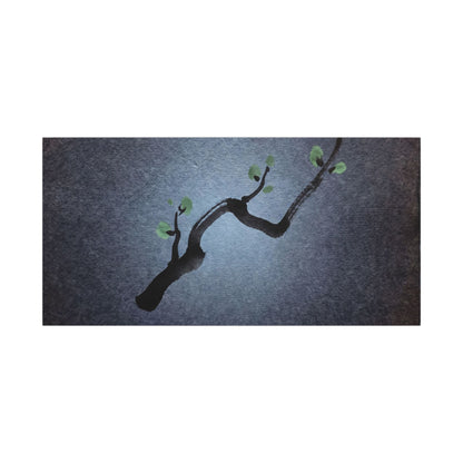 Ink Brushstroke Canvas Art | Spring Dark Japandi Moody Minimal Art