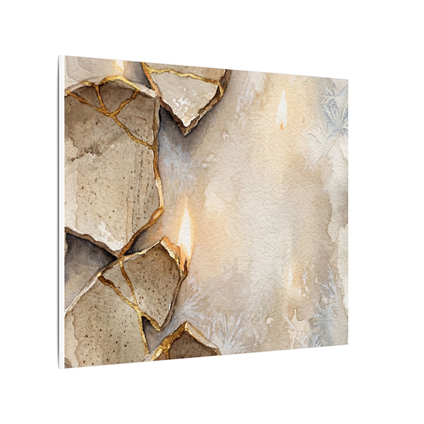 Broken Pottery Winter Canvas Art | Japandi Warm Design
