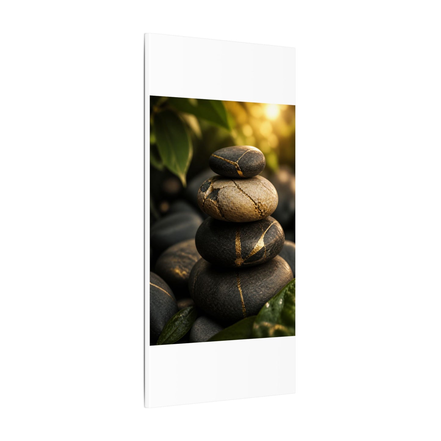 Summer River Stones Broken Beauty Canvas Art | Healing Decor
