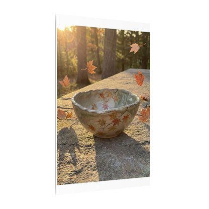 Japandi Ceramic Bowl in Golden Hour | Japanese Pattern Canvas Art