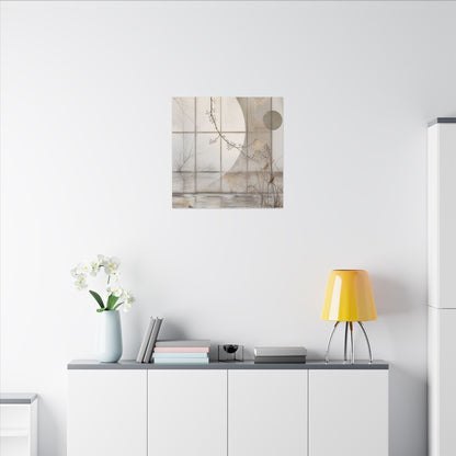 Winter Shoji Screen Japanese Pattern Canvas Art | Elegant Decor