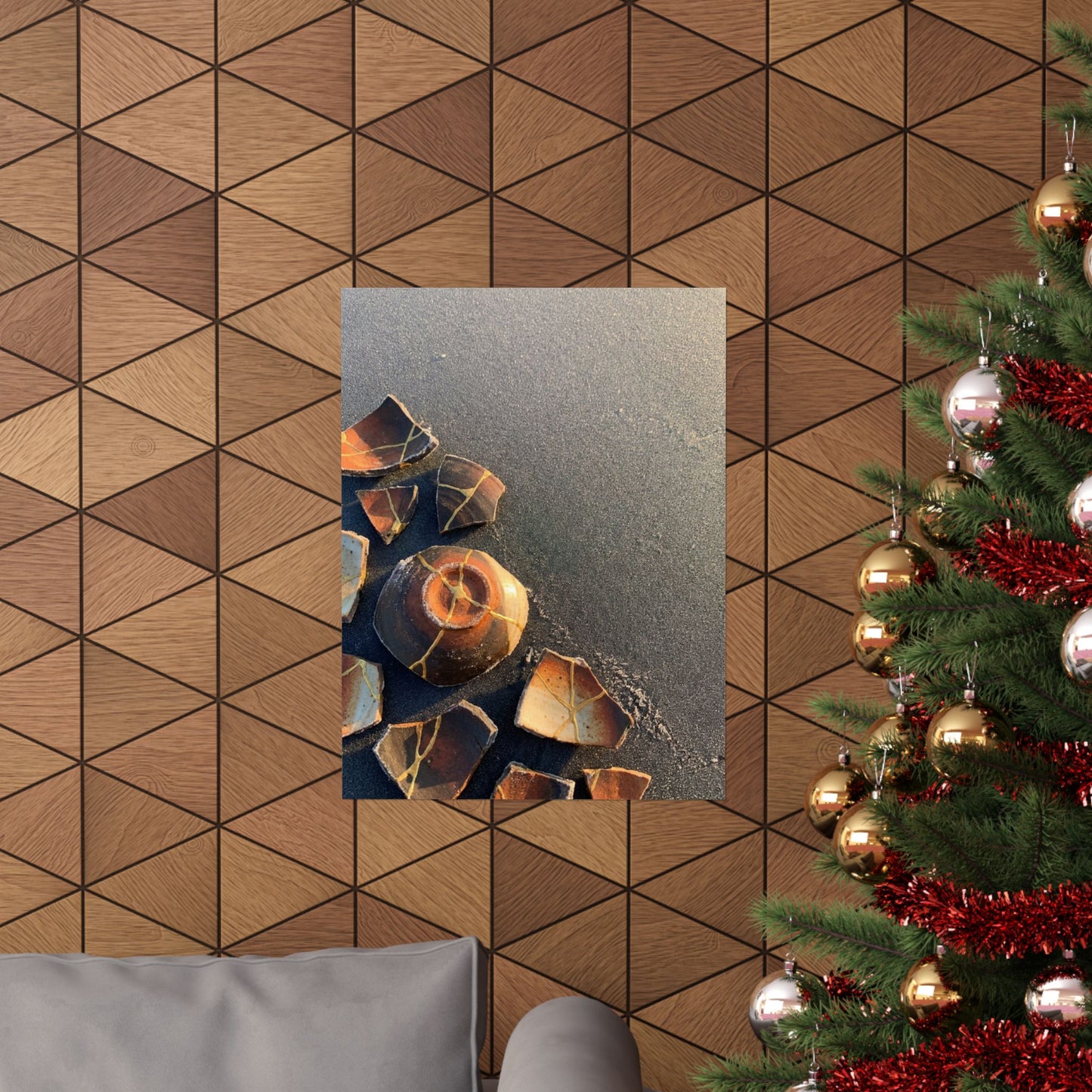 Winter Broken Pottery Gold Repair Wall Art Print | Artful Decor