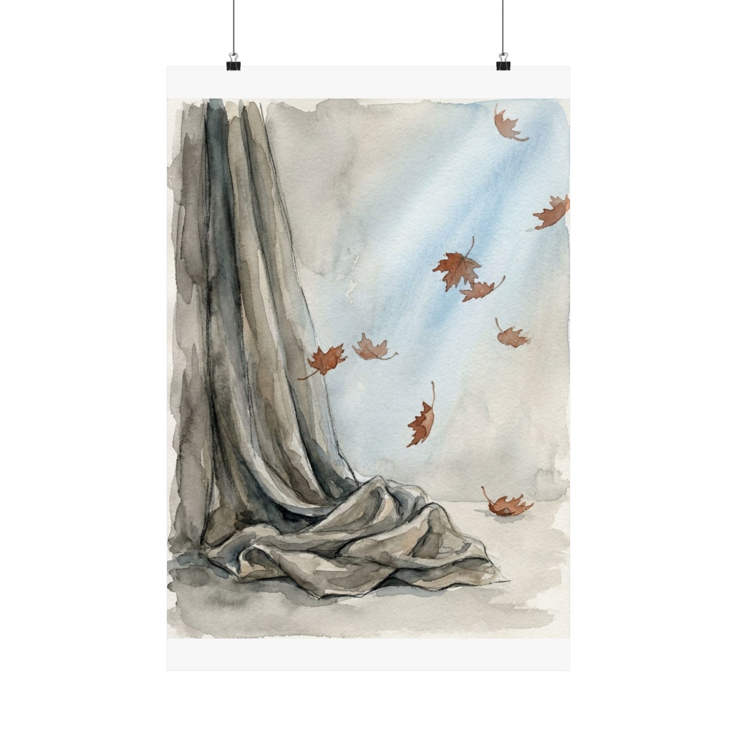 Warm Silk Drape Wall Art Print - Watercolor Japandi Art Print