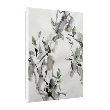 Zen Ink Brushstroke in Overcast | Sumi E Canvas Art
