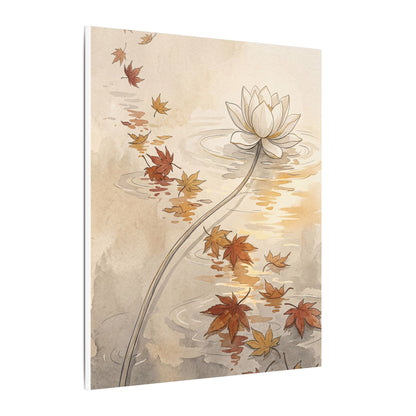 Lotus Flower Canvas Art | Autumn Japandi Minimal Line Art