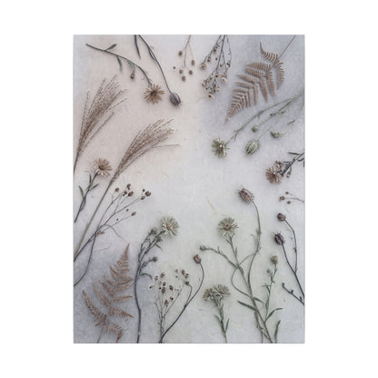 Dried Flowers Japanese Pattern Canvas Art | Elegant Japandi Art