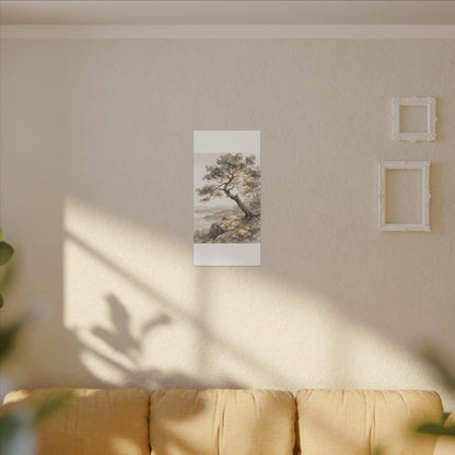 Pine Tree Watercolor Canvas Art | Elegant Japandi Art
