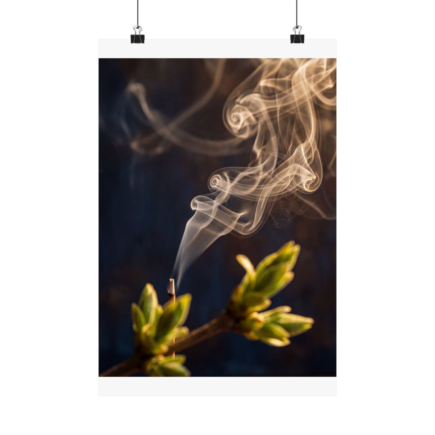 Spring Incense Smoke Dark Texture Wall Art Print | Bold Decor Art Print