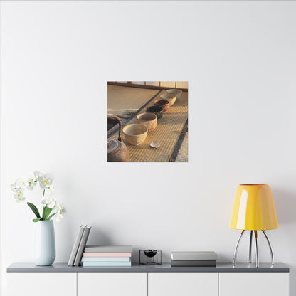 Kintsugi Tea Ceremony in Golden Hour | Gold Repair Canvas Art