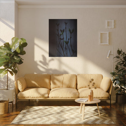 Shadow Play Spring Canvas Art | Dark Japandi Sophisticated Design