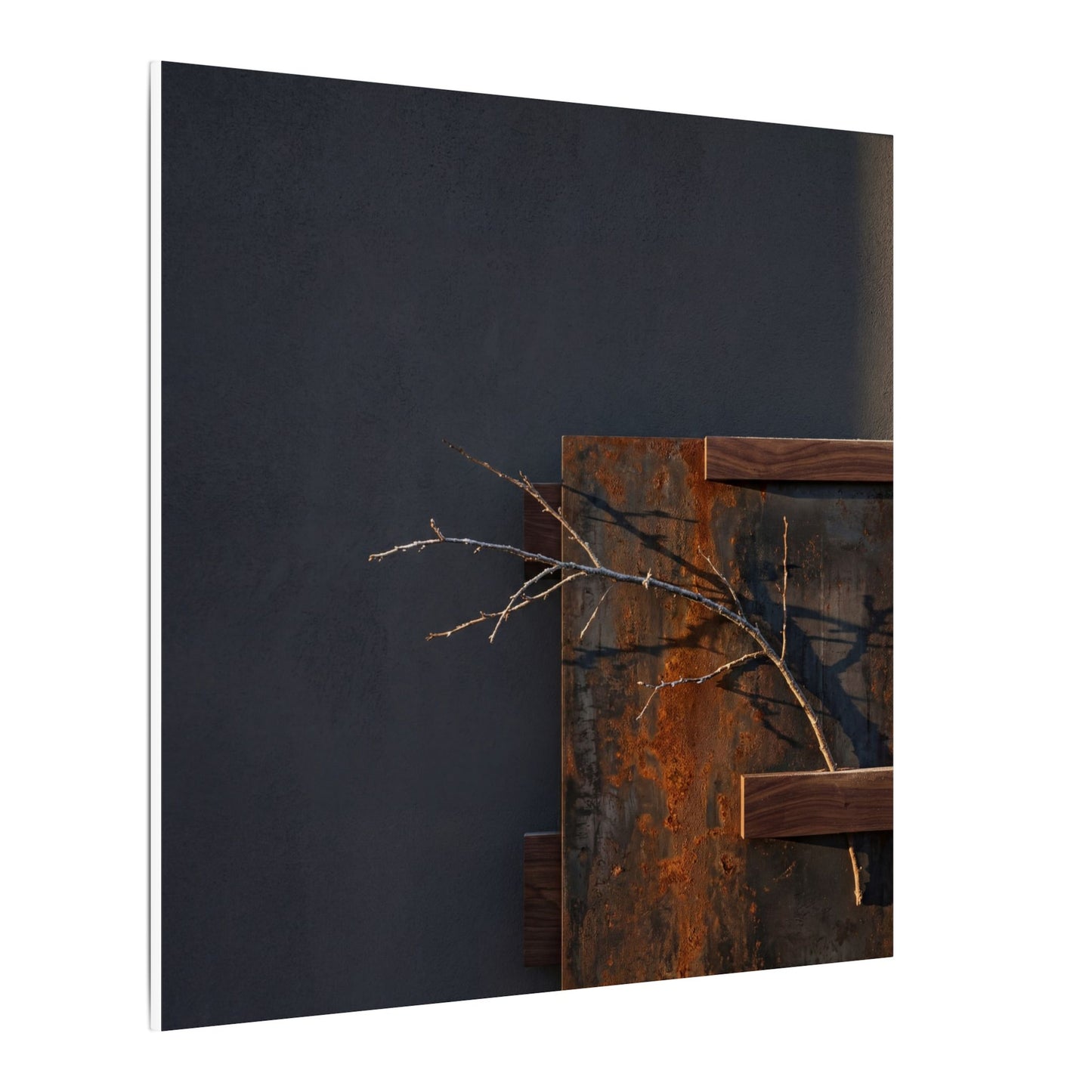 Ma Rust Patina Canvas Art - Dark Japandi Dark Texture