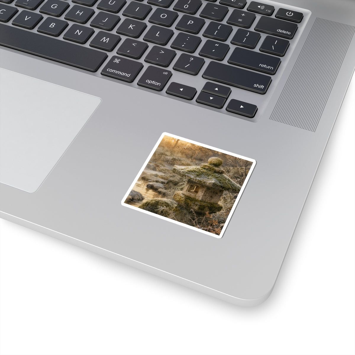 Stone Lantern Watercolor Sticker | Earthy Japandi Art