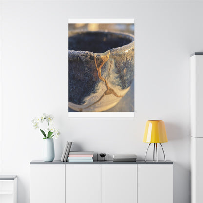 Winter Ceramic Bowl Gold Vein Canvas Art | Healing Decor