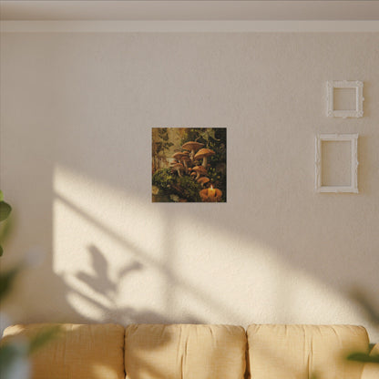 Spring Wild Mushrooms Herbarium Canvas Art | Earthy Decor