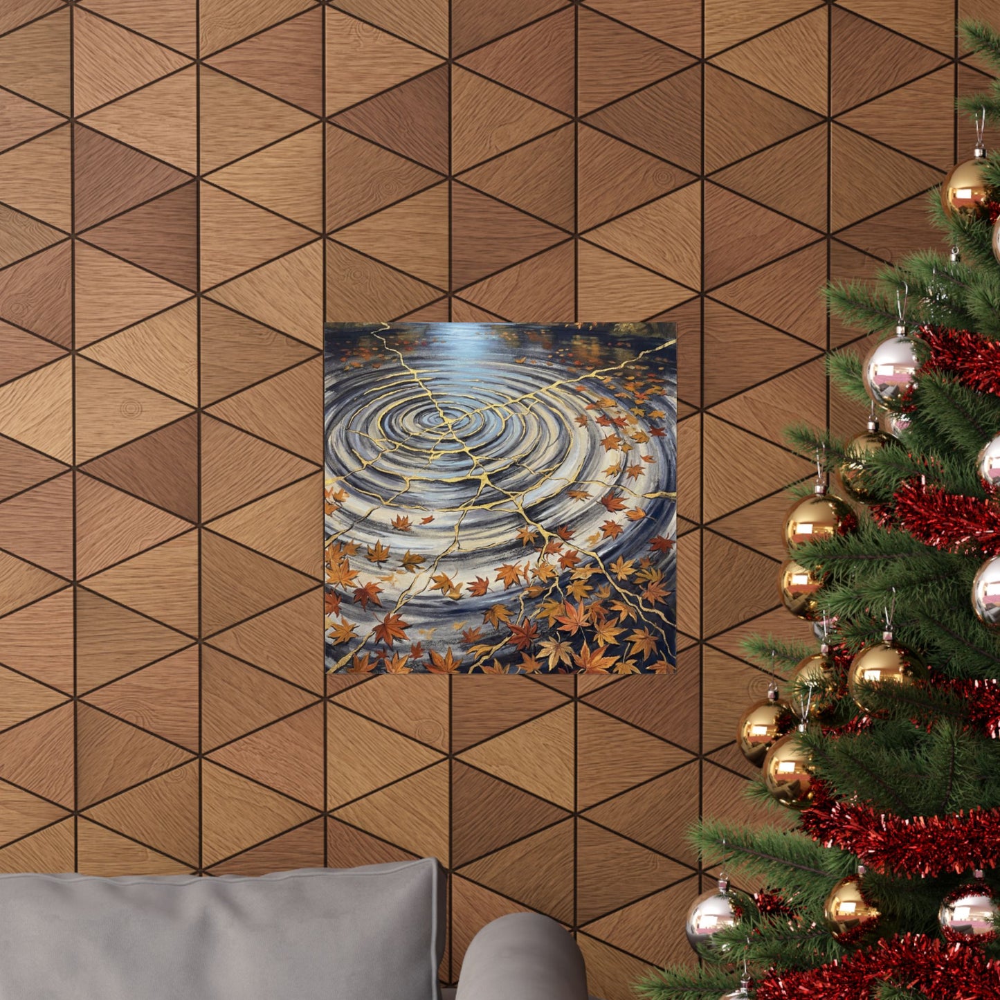Water Ripple Gold Repair Wall Art Print | Philosophical Kintsugi Art
