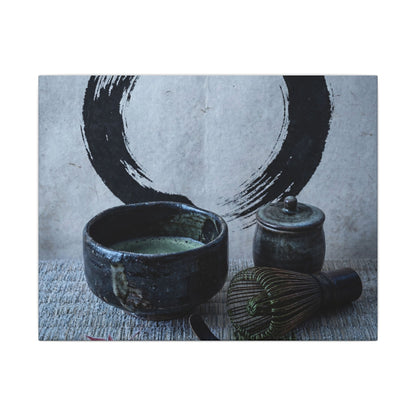 Tea Ceremony Canvas Art | Winter Zen Enso Art Art Print