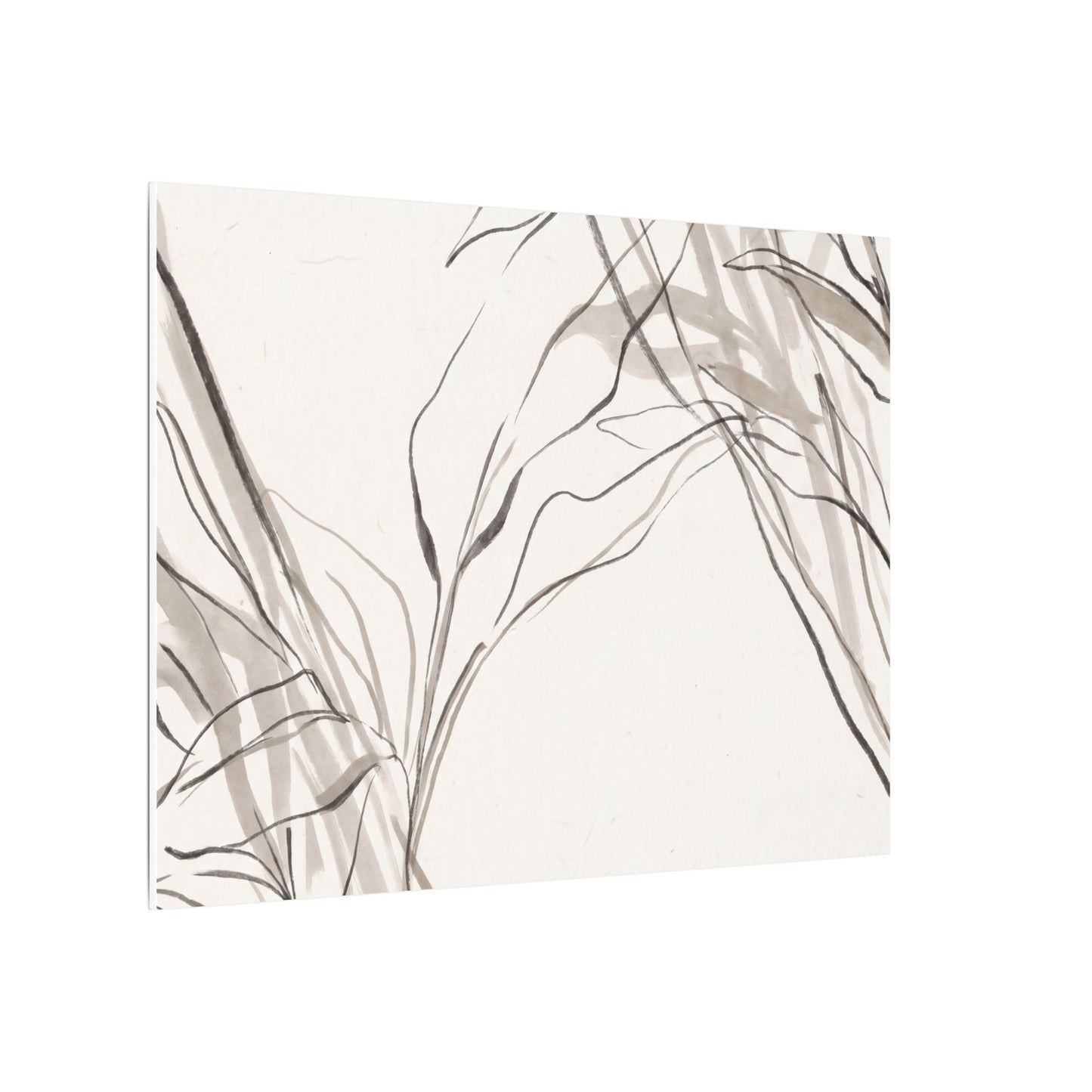Neutral Shoji Screen Canvas Art - Minimal Line Japandi