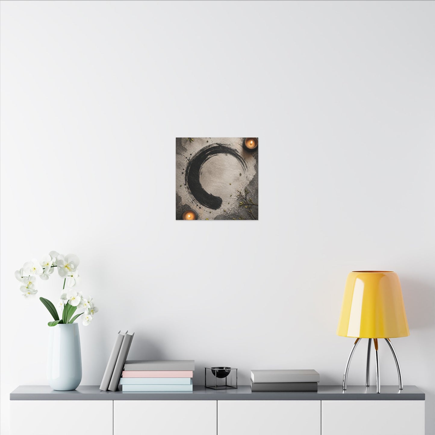 Candlelight Ink Brushstroke Canvas Art - Zen Ma