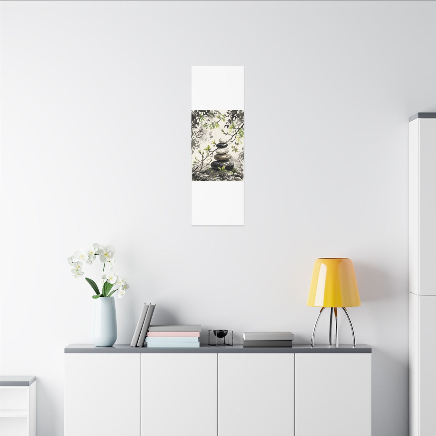 Spring River Stones Japanese Pattern Canvas Art | Elegant Decor
