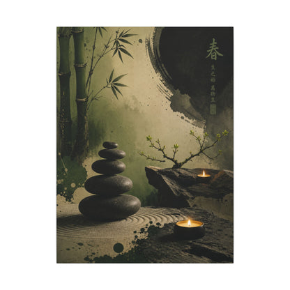 River Stones Spring Canvas Art | Zen Contemplative Design