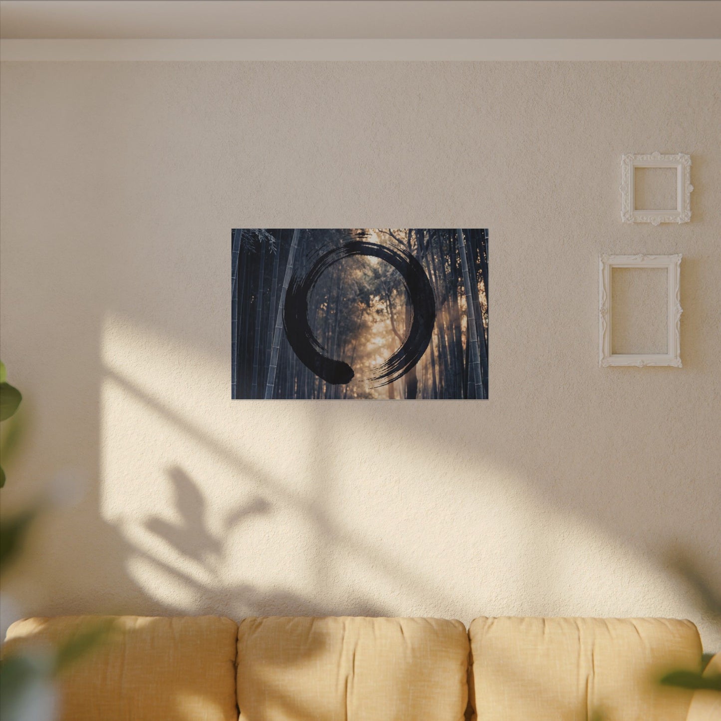 Bamboo Grove Canvas Art | Winter Zen Enso Art