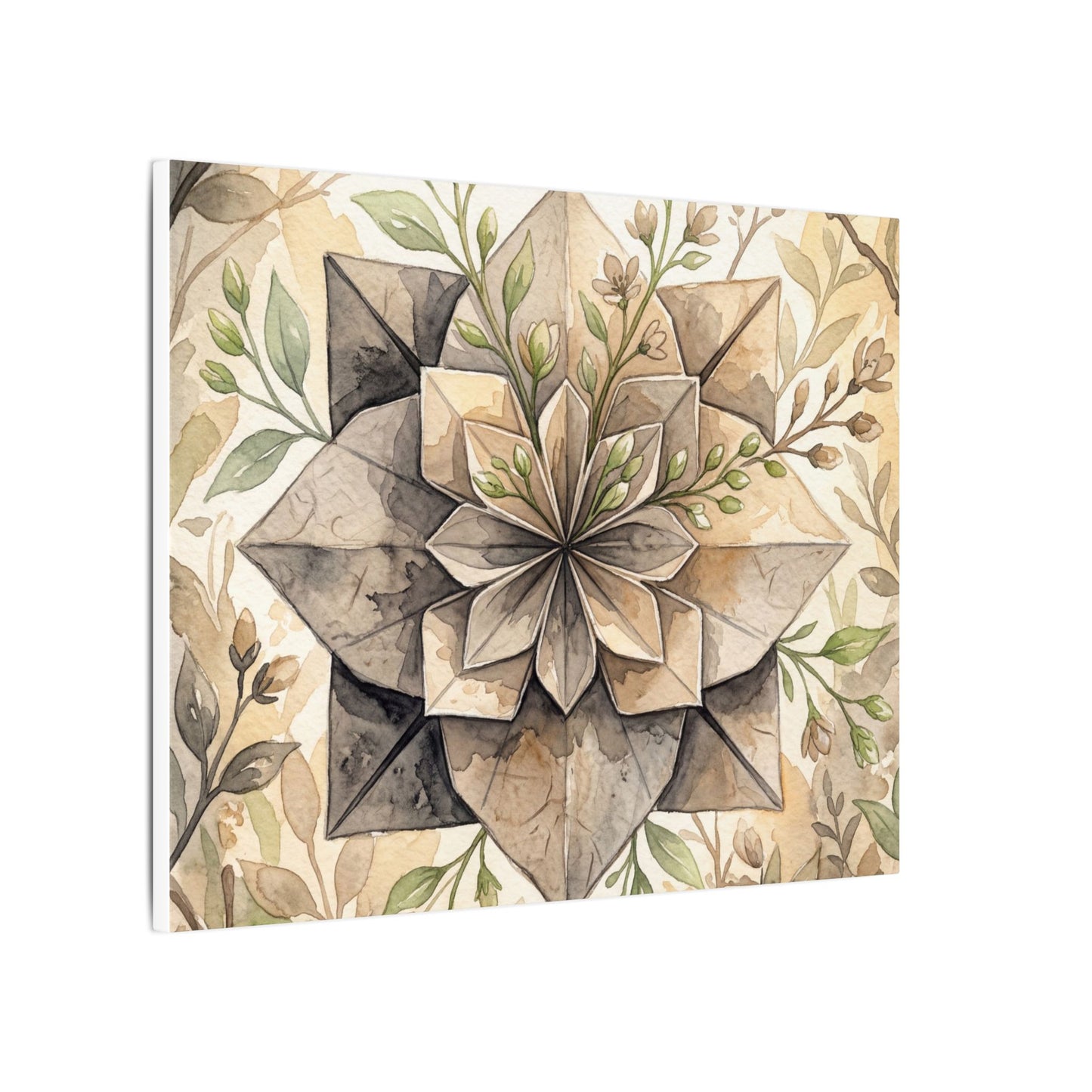 Warm Paper Fold Canvas Art - Watercolor Japandi