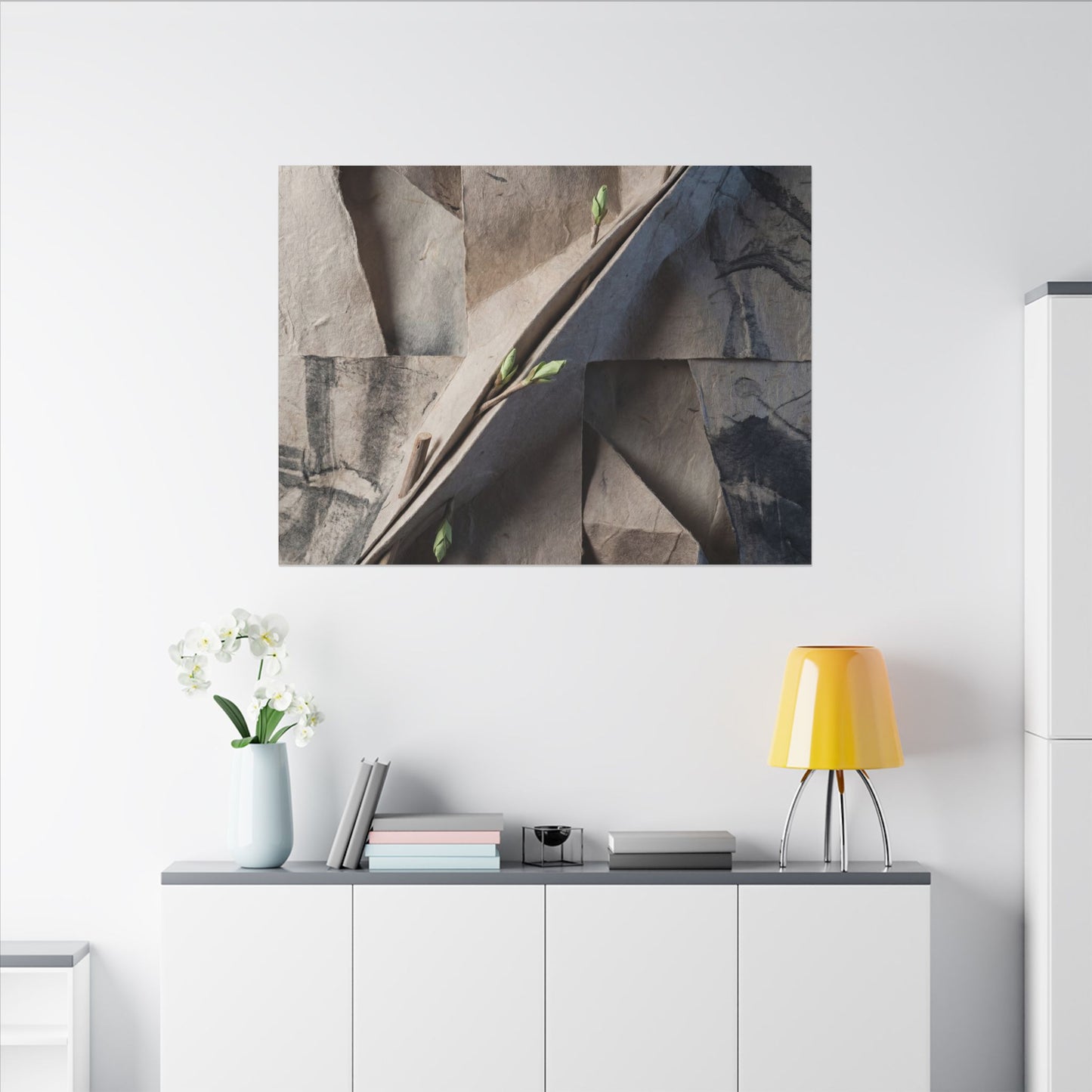 Paper Fold Canvas Art | Spring Japandi Japanese Pattern Art