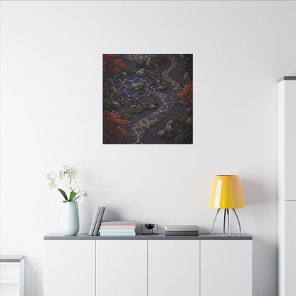 Moonlit Garden Gold Vein Canvas Art | Resilient Kintsugi Art