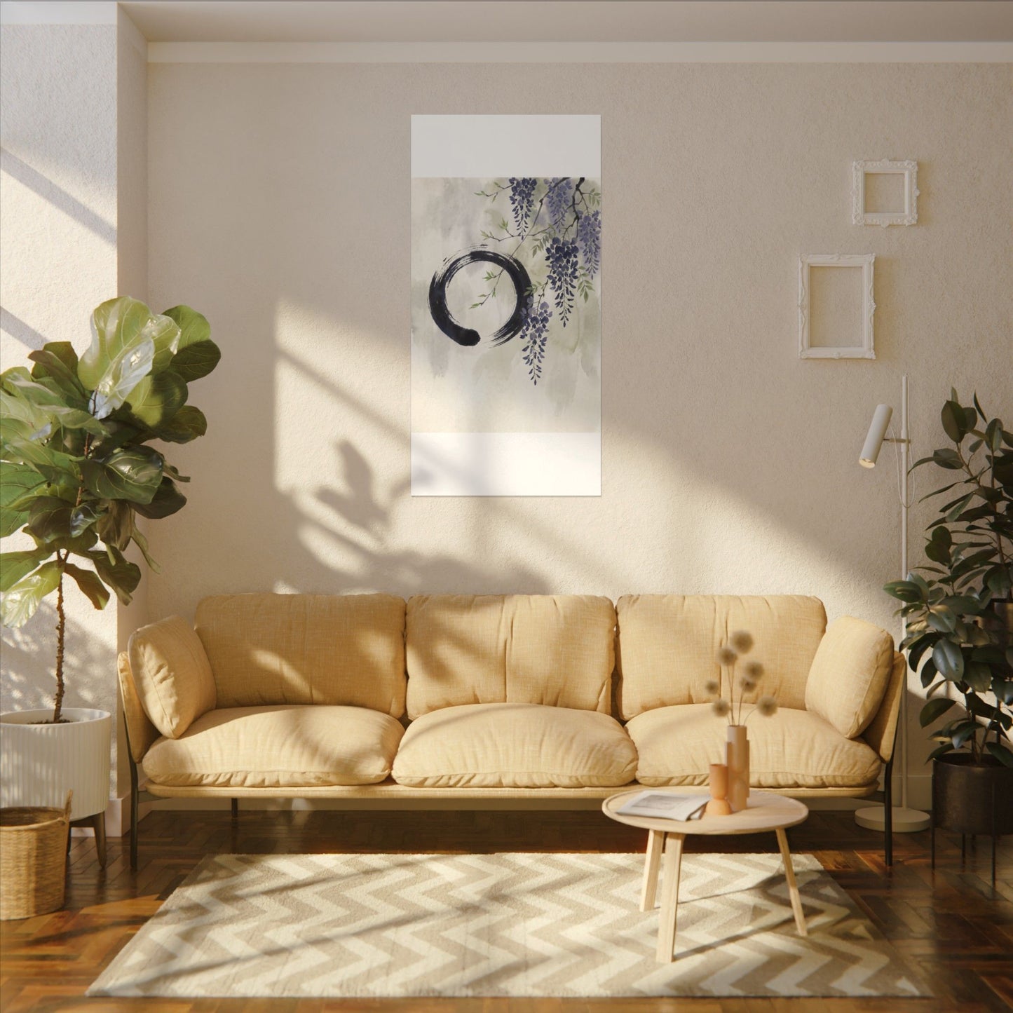 Wisteria Enso Canvas Art | Serene Zen Art
