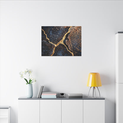 Winter Rust Patina Gold Vein Canvas Art | Resilient Decor