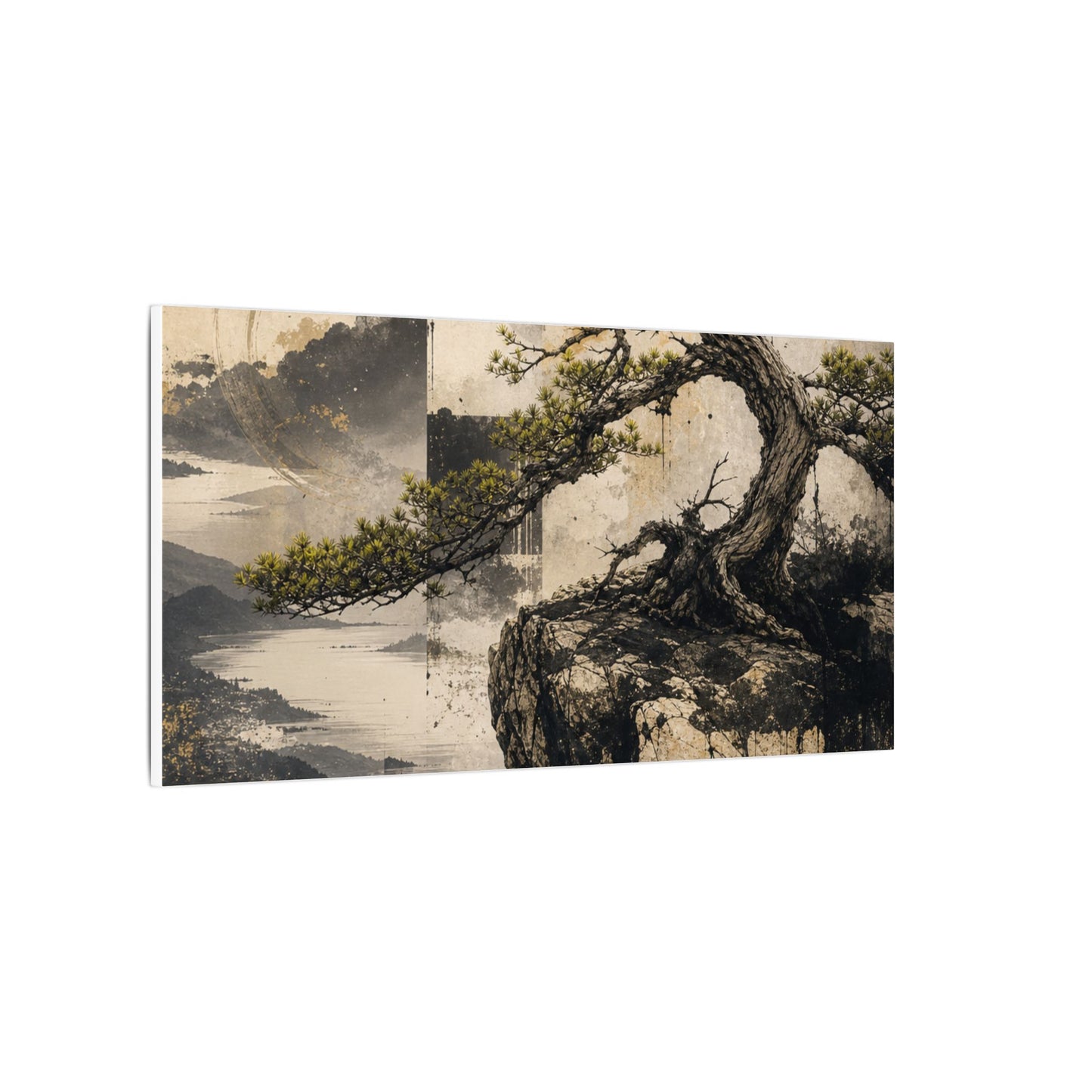 Golden Hour Pine Tree Canvas Art - Japandi Datsuzoku
