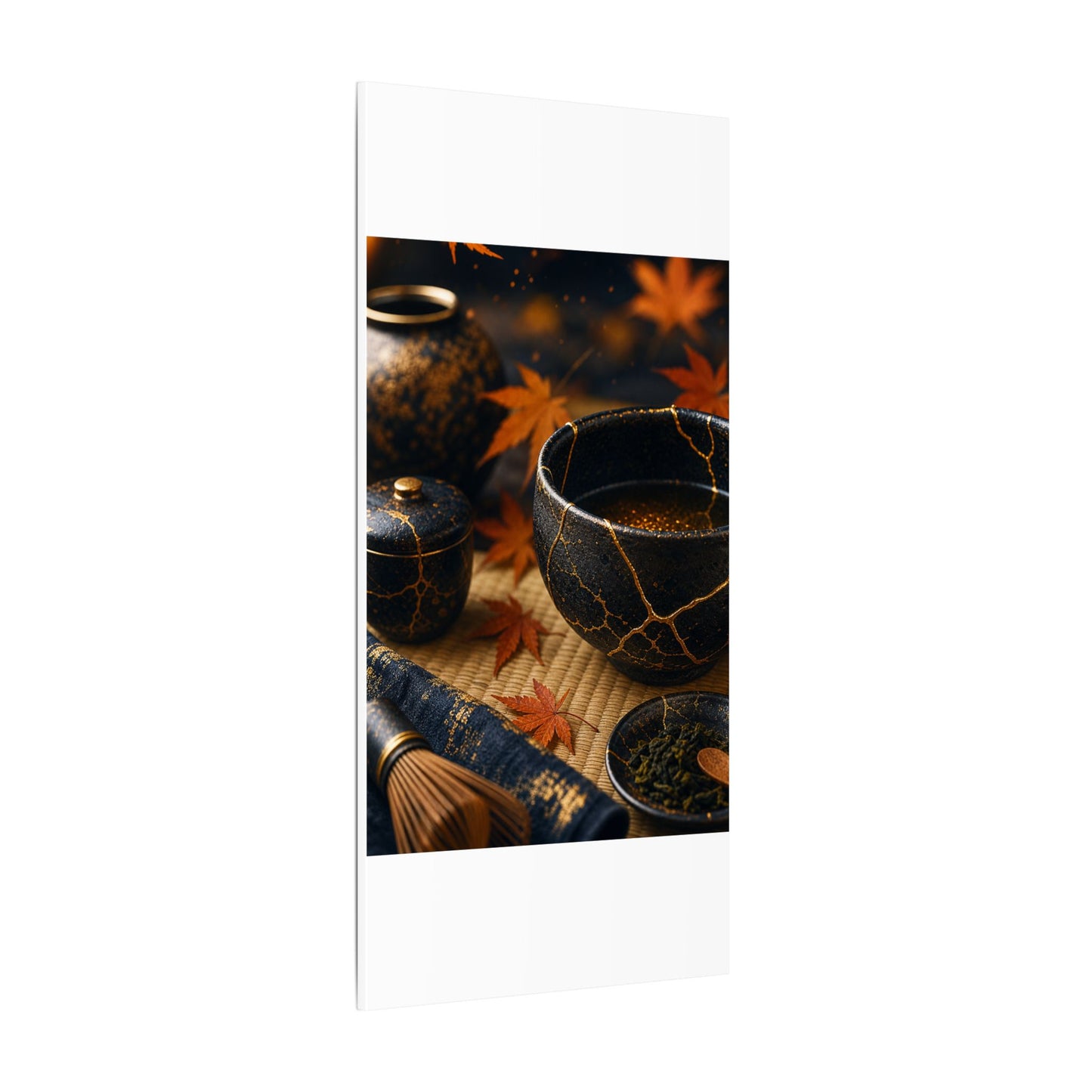 Seijaku Tea Ceremony Canvas Art - Kintsugi Gold Repair