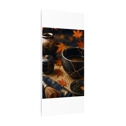 Seijaku Tea Ceremony Canvas Art - Kintsugi Gold Repair