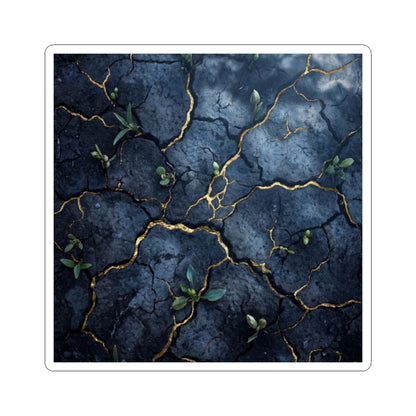 Cracked Earth Broken Beauty Sticker | Philosophical Kintsugi Art Art Print