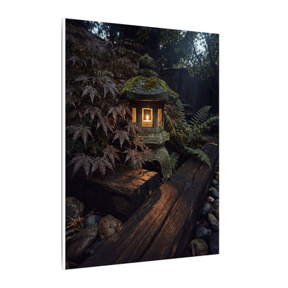 Moody Moonlit Garden Canvas Art - Shadow Zen Dark Japandi