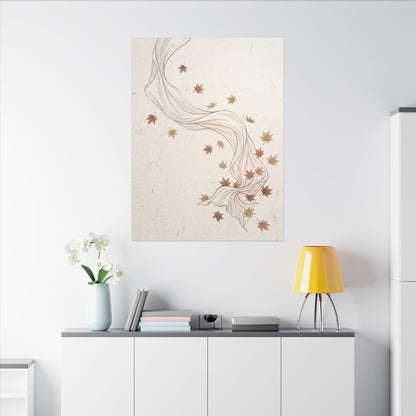 Japandi Silk Drape in Dawn | Minimal Line Canvas Art