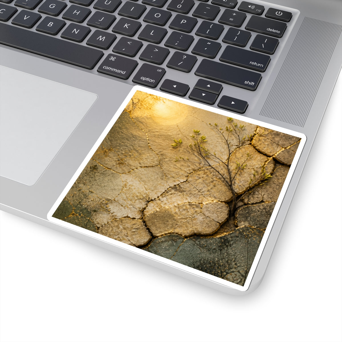 Cracked Earth Sticker | Spring Japandi Texture Art