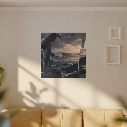 Fukinsei Ocean Wave Canvas Art - Dark Japandi Shadow Zen
