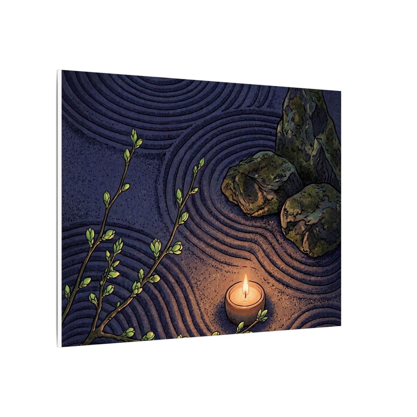 Mono No Aware Rock Garden Canvas Art - Zen Ukiyo E Inspired