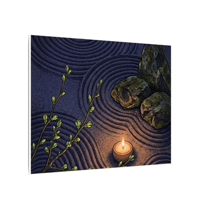 Mono No Aware Rock Garden Canvas Art - Zen Ukiyo E Inspired