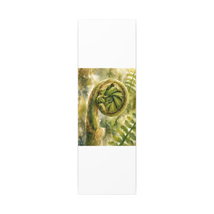 Japandi Fern Unfurling in Dappled | Watercolor Canvas Art