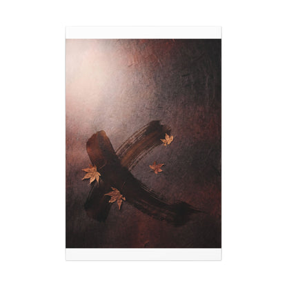 Moody Ink Brushstroke Canvas Art - Moody Minimal Dark Japandi