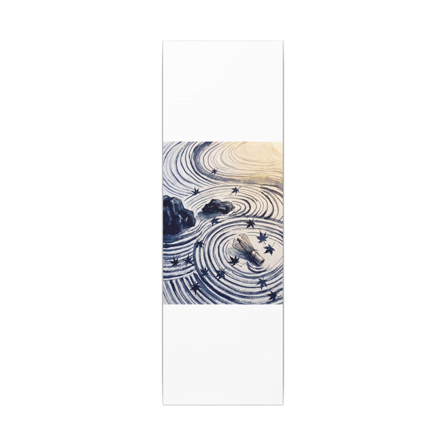 Zen Rock Garden in Golden Hour | Sumi E Canvas Art