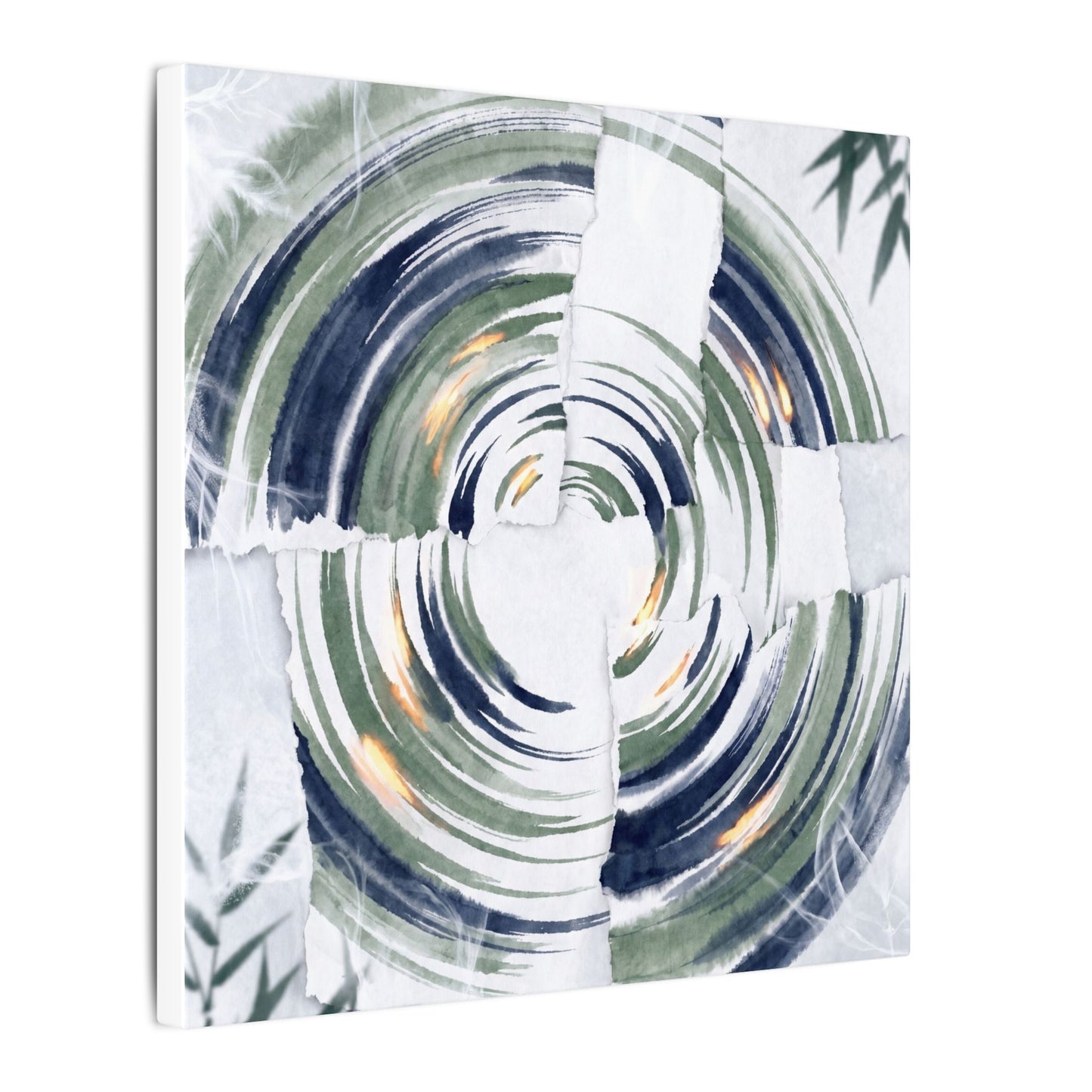 Winter Water Ripple Sumi E Canvas Art | Peaceful Decor
