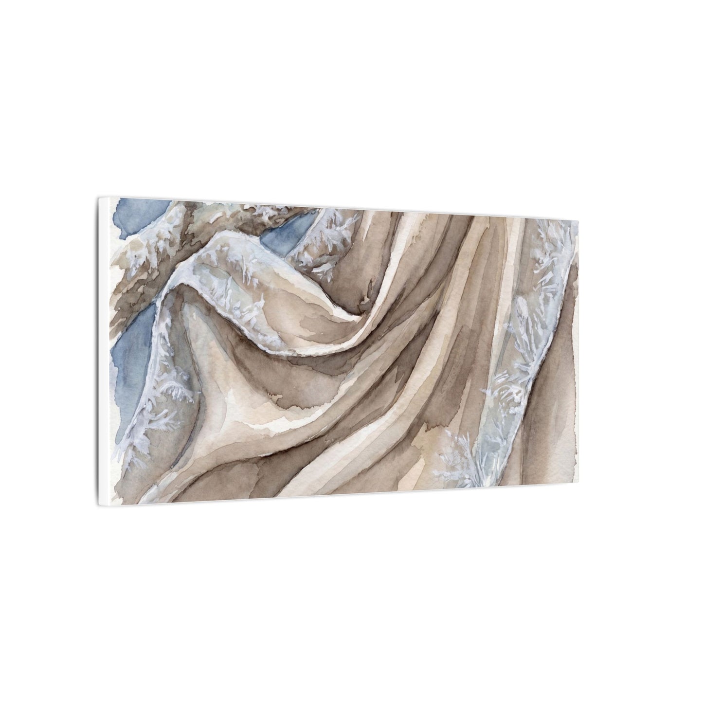 Silk Drape Winter Canvas Art | Japandi Cozy Design
