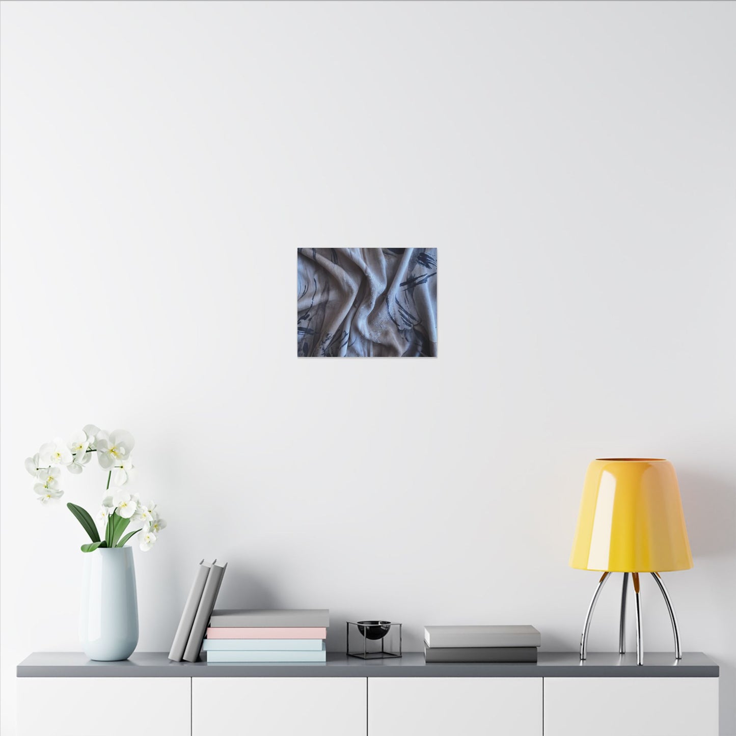 Silk Drape Winter Canvas Art | Japandi Earthy Design