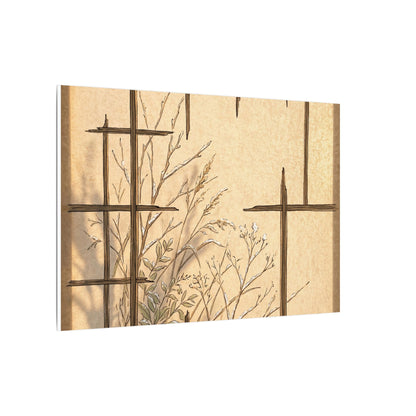 Shoji Screen Canvas Art | Winter Japandi Minimal Line Art
